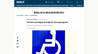 
                            12. Schwerbehinderte: 23.000 unerledigte Anträge im Versorgungsamt ...