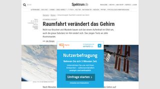 
                            9. Schwerelosigkeit: Raumfahrt verändert das Gehirn - Spektrum der ...