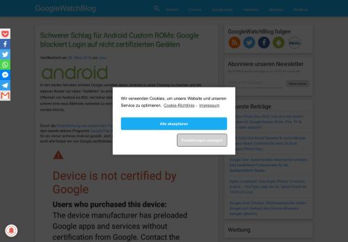 
                            12. Schwerer Schlag für Android Custom ROMs: Google blockiert Login ...