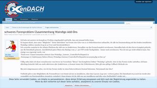 
                            7. schweres Forenproblem/Zusammenhang Waindigo Add-Ons - XenDACH