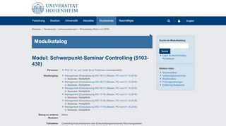 
                            11. Schwerpunkt-Seminar Controlling (5103-430 ... - Uni Hohenheim