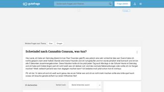 
                            8. Schwindel nach Cannabis Consum, was tun? (Drogen, Gras) - Gutefrage