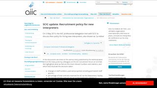 
                            5. SCIC update: Recruitment policy for new interpreters - AIIC