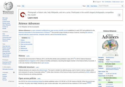 
                            9. Science Advances - Wikipedia