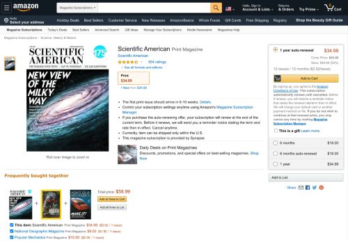 
                            12. Scientific American: Amazon.com: Magazines