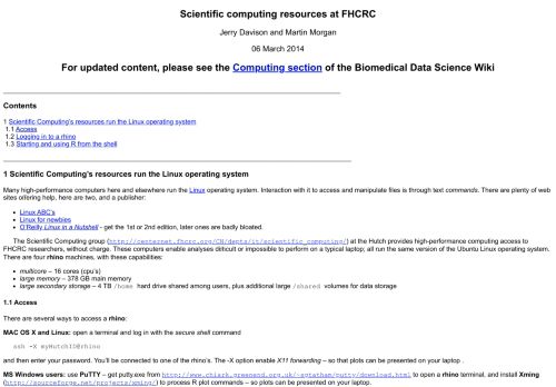 
                            9. Scientiﬁc computing resources at FHCRC - fredhutch.io