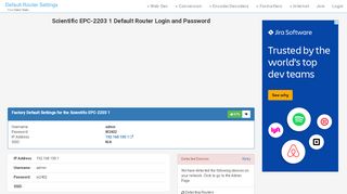 
                            3. Scientific EPC-2203 1 Default Router Login and Password - Clean CSS