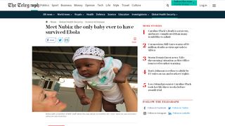 
                            11. Scientists baffled by Nubia, the only baby to survive Ebola