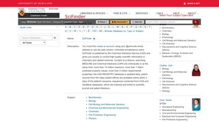 
                            8. SciFinder - DB Finder | UMD Libraries