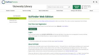 
                            10. SciFinder Web Edition - Cal Poly Pomona