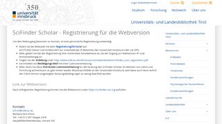 
                            10. SciFinder Webversion – Universität Innsbruck