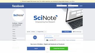 
                            11. SciNote - Electronic Lab Notebook - Reviews | Facebook