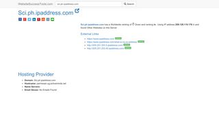 
                            4. Sci.ph.ipaddress.com Error Analysis (By Tools)