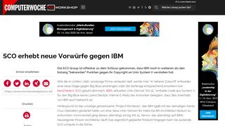 
                            13. SCO erhebt neue Vorwürfe gegen IBM - TecChannel Workshop