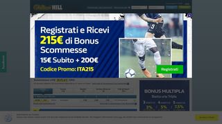 
                            2. Scommesse Sportive William Hill | 215€ Bonus di Benvenuto