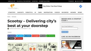 
                            12. Scootsy - Delivering city's best at your doorstep - TechStory