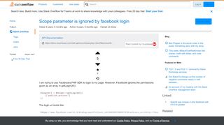 
                            5. Scope parameter is ignored by facebook login - Stack Overflow