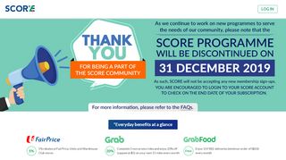
                            13. SCORE - Exclusive Savings & Rewards from FairPrice and Grab