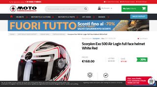 
                            5. Scorpion Exo 500 Air Login full face helmet White Red