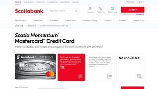 
                            1. Scotia Momentum Mastercard Credit Card - Scotiabank
