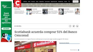 
                            12. Scotiabank acuerda comprar 51% del Banco Cencosud | Diario Correo