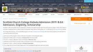 
                            5. Scottish Church College, Kolkata - Admissions 2019-2020