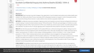 
                            12. Scottish Confidential Inquiry into Asthma Deaths (SCIAD), 1994–6 ...