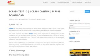 
                            6. SCR888 Test ID | SCR888 Casino | SCR888 Download