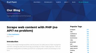 
                            4. Scrape web content with PHP (no API? no problem) | End Point