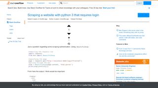 
                            7. Scraping a website with python 3 that requires login - Stack Overflow