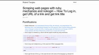 
                            3. Scraping web pages with ruby, mechanize and nokogiri -- How To Log ...