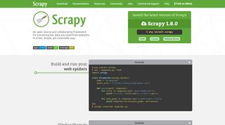 
                            10. Scrapy | A Fast and Powerful Scraping and Web Crawling Framework