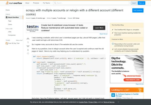 
                            13. scrapy with multiple accounts or relogin with a different account ...