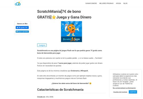 
                            7. ScratchMania  [7€ de bono GRATIS]  Juega y Gana Dinero