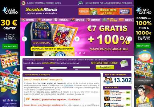 
                            12. ScratchMania gratta e vinci online 7 euro gratis - Gratorama