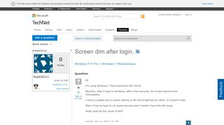 
                            12. Screen dim after login. - Microsoft