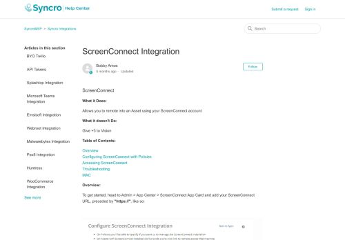 
                            10. ScreenConnect Integration – SyncroMSP