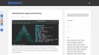 
                            10. ScreenFetch at Login on Arch Linux | DominicM