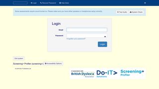 
                            2. Screening+ Profiler - Login - Do-IT Profiler