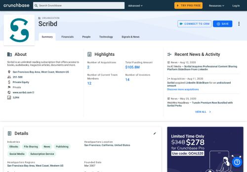 
                            7. Scribd | Crunchbase