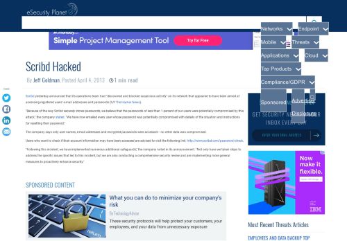 
                            13. Scribd Hacked - eSecurity Planet