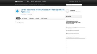 
                            11. Scribd password premium account free login hack April 2016 - Steepster