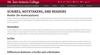 
                            5. SCRIBES, NOTETAKERS, AND READERS - Mt. SAC