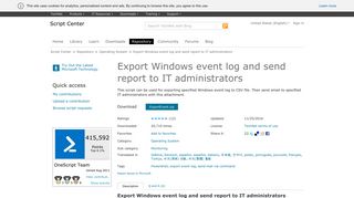 
                            3. Script Export Windows event log and send report to IT administrators