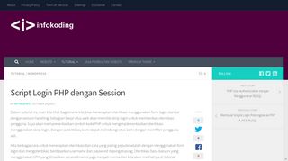 
                            9. Script Login PHP dengan Session - Infokoding