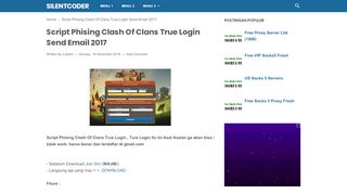 
                            4. Script Phising Clash Of Clans True Login Send Email 2017 - SilentCoder