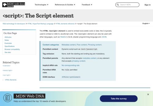 
                            13. <script>: The Script element - HTML: HyperText Markup Language ...