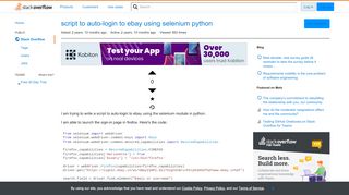 
                            13. script to auto-login to ebay using selenium python - Stack Overflow