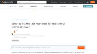 
                            6. Script to list the last login date for users on a terminal server ...