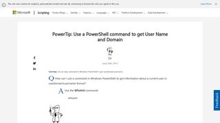 
                            7. Scripting | PowerTip: Use a PowerShell command to get User Name ...